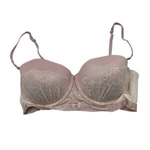 Vintage Y2K Womens Sz 38C Demi Bra Light Purple w/ Lace Trim